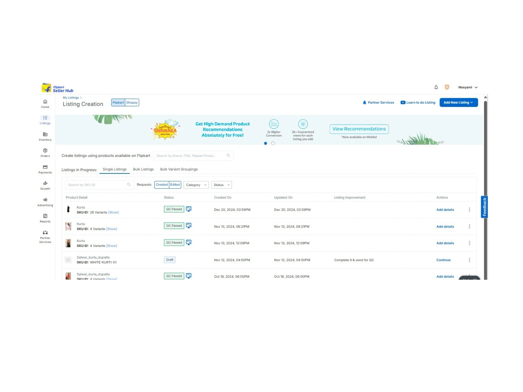 Product Listing Optimistion